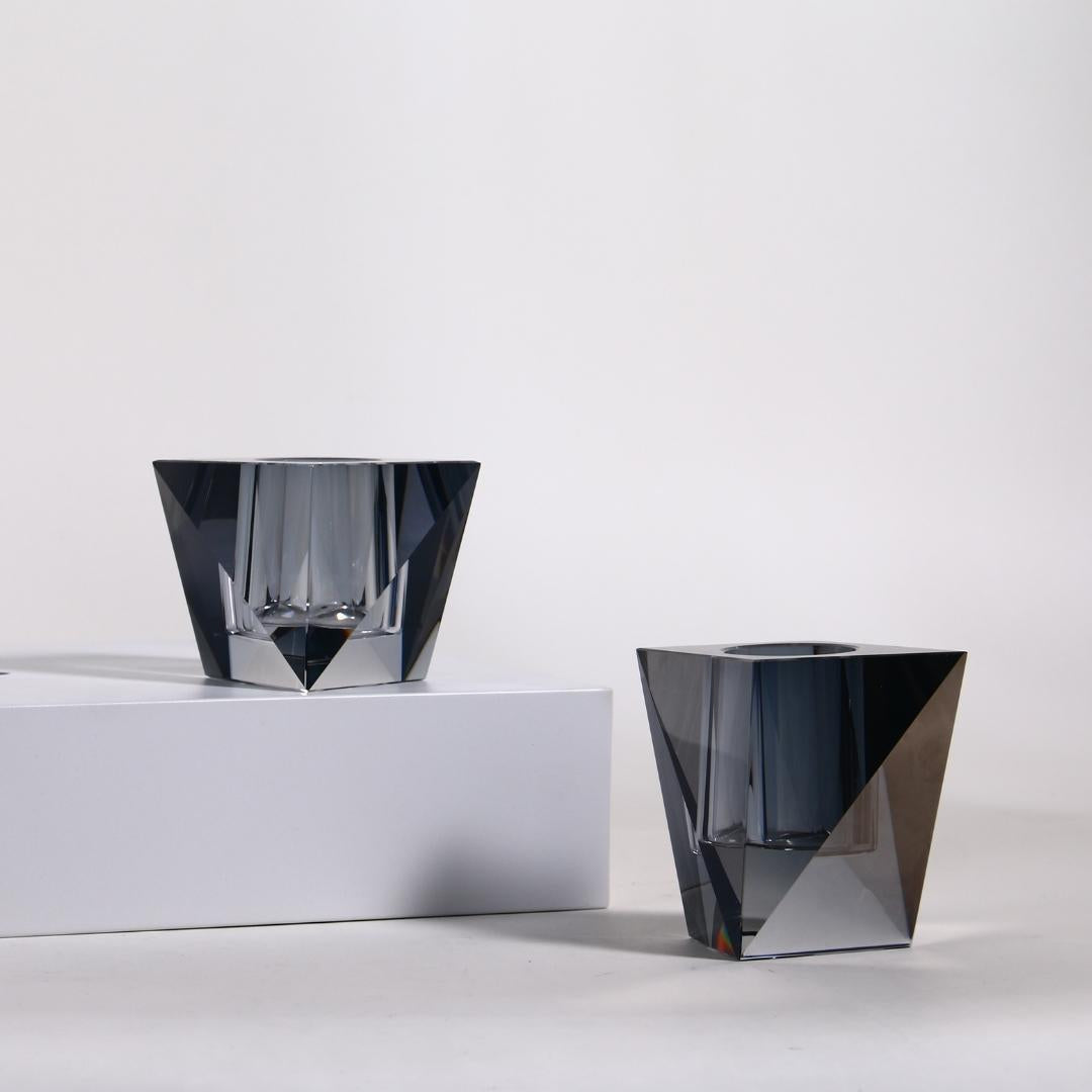 Mystic Radiance Smoky Crystal Candle Holder