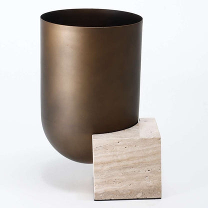 Elegance in Bronze and Marble Vase