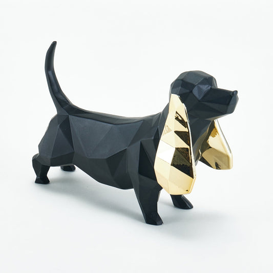 Ornate Opulence Black & Gold Resin Desktop Object Figurine