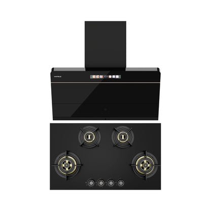 Hafele 90 cm Wall Mounted Chimney TERESA NEO I-90 BLDC + Hafele 86 cm 4 Burner Hob Altius Plus Matt Series ALTIUS PLUS MATT GLASS 490