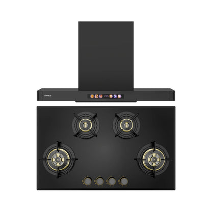 Hafele 90 cm Wall Mounted Chimney TERESA T-90 BLDC + Hafele 86 cm 4 Burner Hob Altius Plus Series ALTIUS PLUS 490