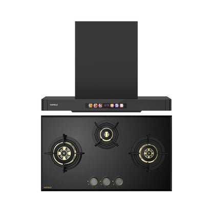 Hafele 75 cm Wall Mounted Chimney TERESA T-75 BLDC + Hafele 78 cm 3 Burner Hob Altius Plus Series ALTIUS PLUS 378