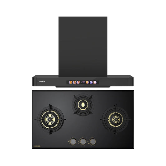 Hafele 75 cm Wall Mounted Chimney TERESA T-75 BLDC + Hafele 78 cm 3 Burner Hob Altius Plus Series ALTIUS PLUS 378