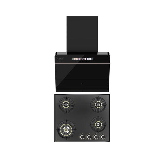 Hafele 60 cm Wall Mounted Chimney TERESA NEO I-60 BLDC + Hafele 60 cm 4 Burner Hob Altius Series ALTIUS FS 460