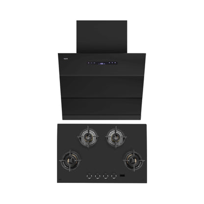 Kaff 75 cm Wall Mounted Chimney LYNN 75 DC BLDC + Kaff 80 cm 4 Burner Hob Preston PRS 804