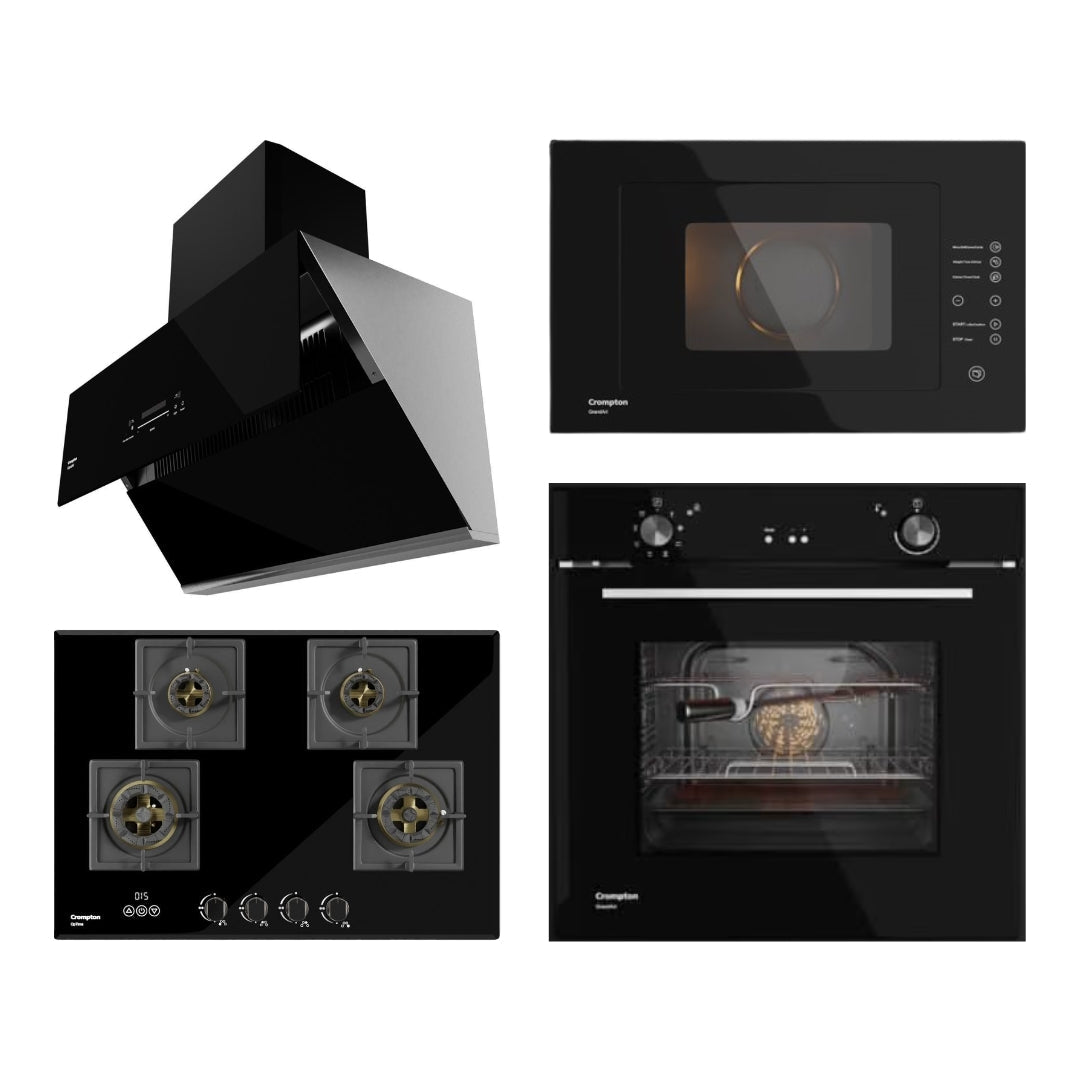 Crompton Chimney + Hob + Oven + Microwave Combo CRCHOM-09