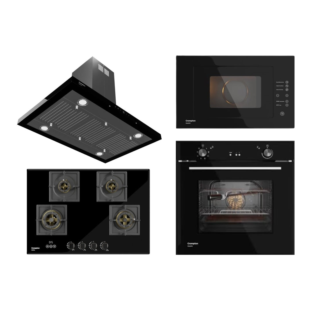 Crompton Chimney + Hob + Oven + Microwave Combo CRCHOM-11