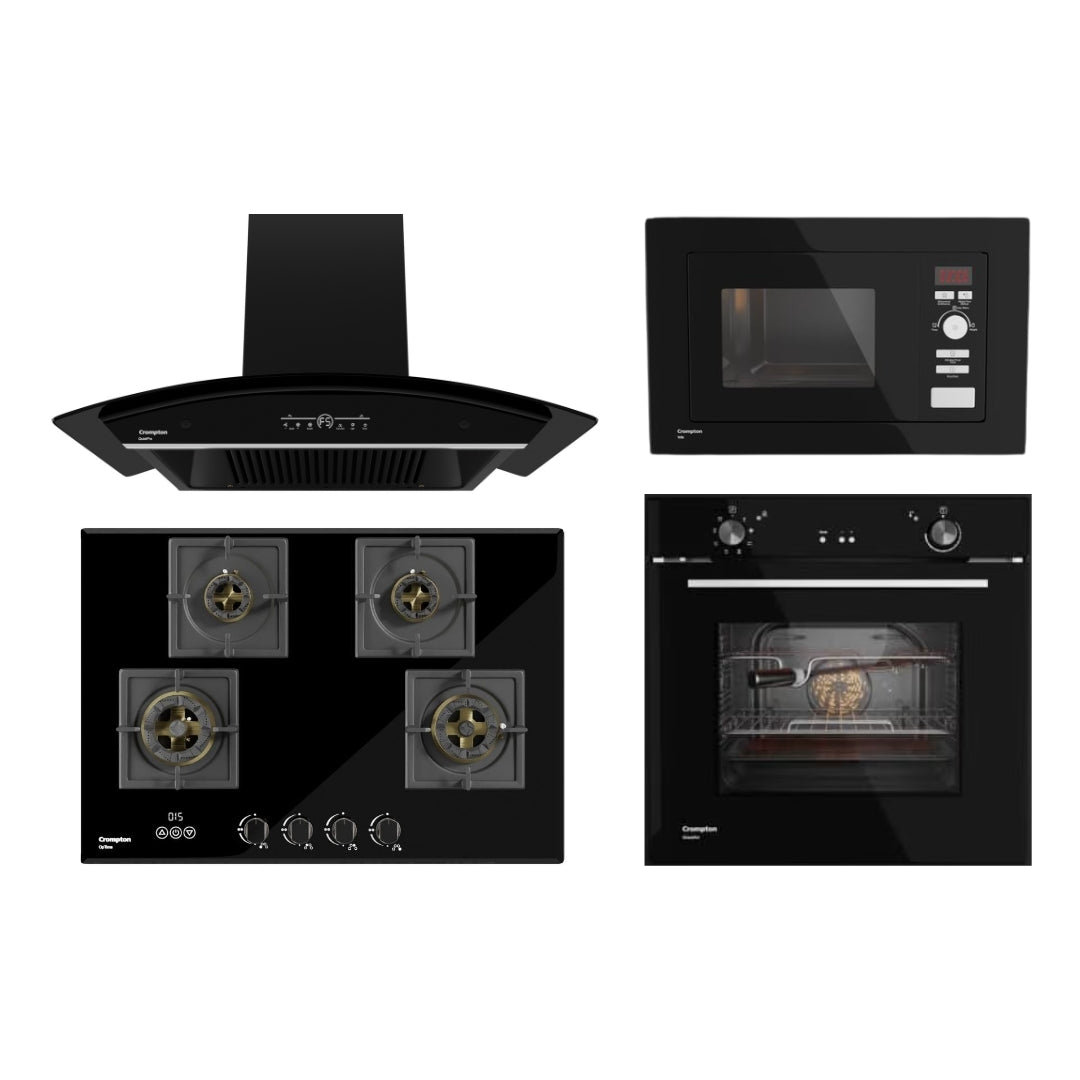 Crompton Chimney + Hob + Oven + Microwave Combo CRCHOM-12