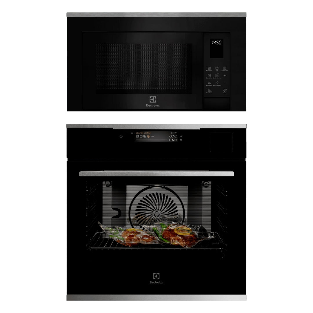 Electrolux Built In Oven with Full Steam Function UltimateTaste 900 KOAAS31X + Electrolux Built-In Microwave UltimateTaste 500 EMSB25XG