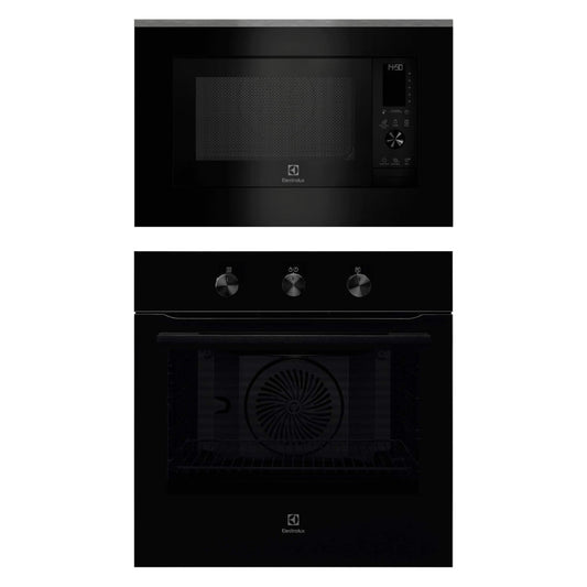 Electrolux Built In Oven UltimateTaste 300 KOHLH00KA + Electrolux Built-In Convection Microwave with Air Fryer UltimateTaste 900 EMSB30XCF