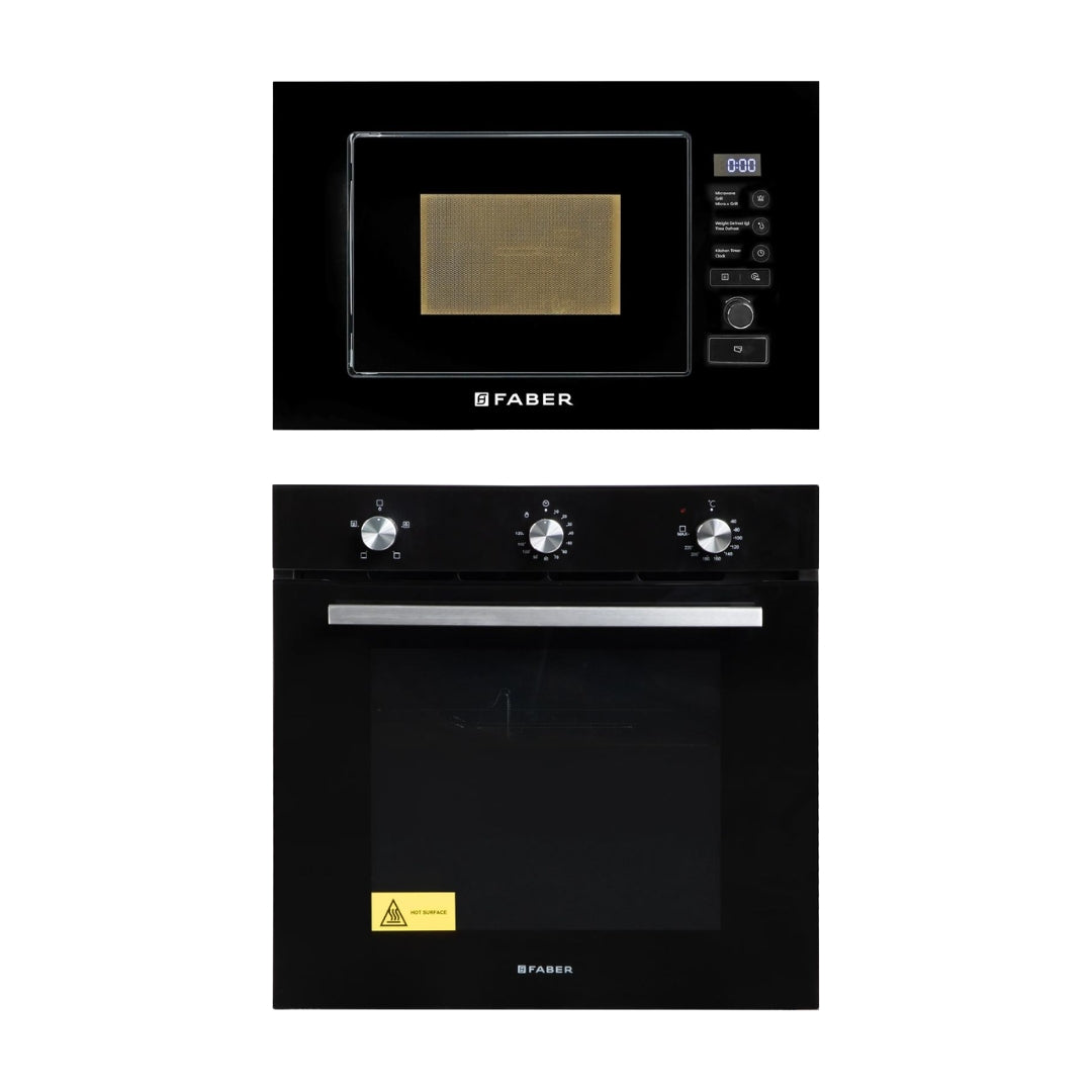 Faber Built In Oven FBIO 80L 4F BK + Faber Built-In Microwave FBI MWO 20 SG BK