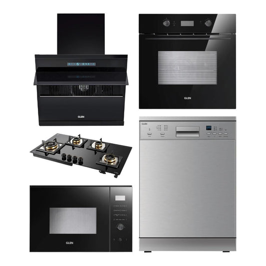Glen Chimney + Hob + Oven + Microwave + Dishwasher Combo GLCHOMD-01