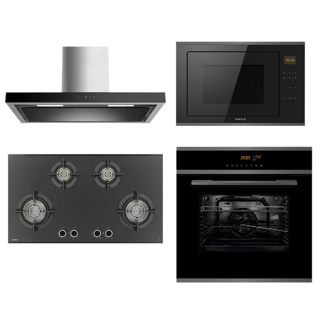 Hafele Chimney + Hob + Oven + Microwave Combo HACHOM-25