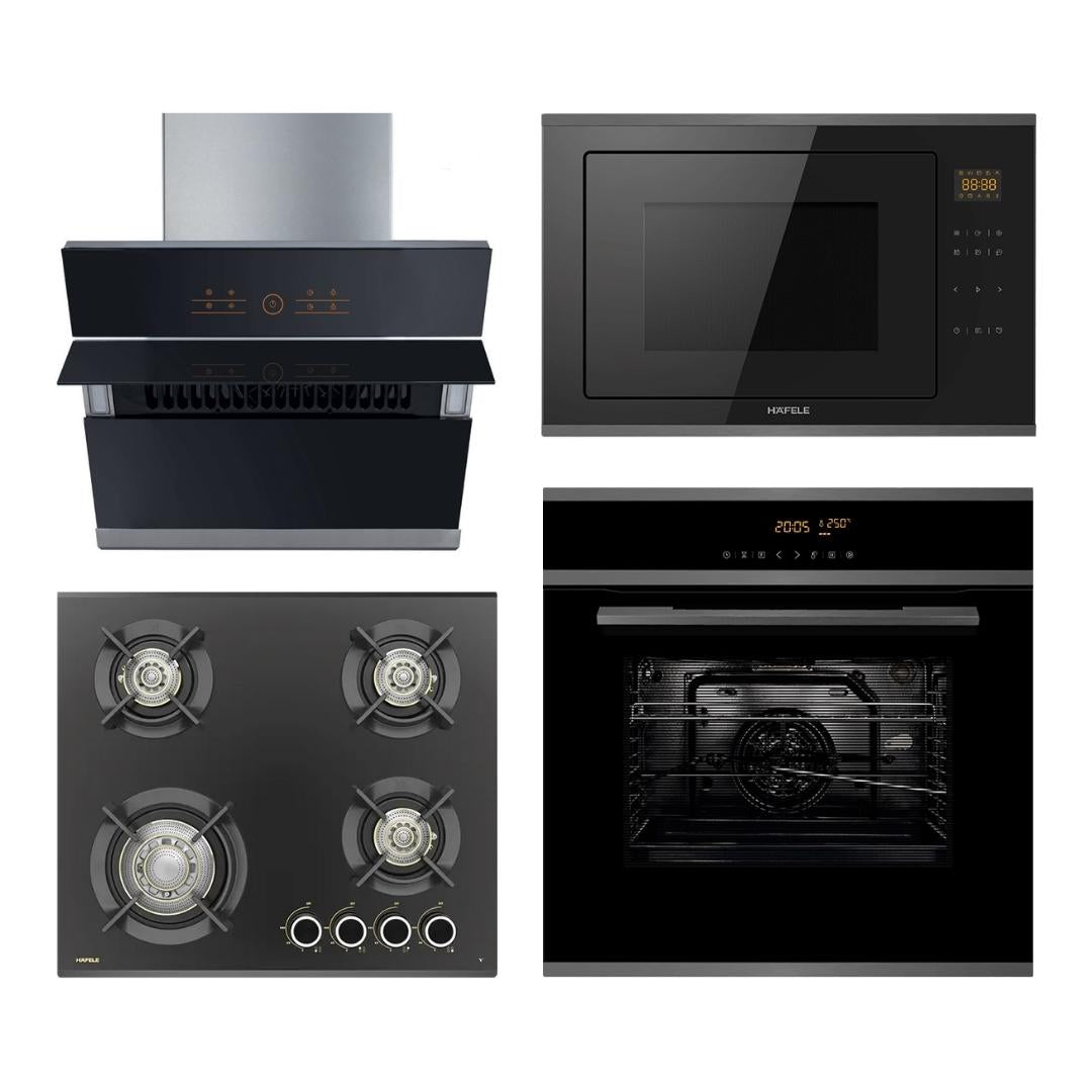 Hafele Chimney + Hob + Oven + Microwave Combo HACHOM-30