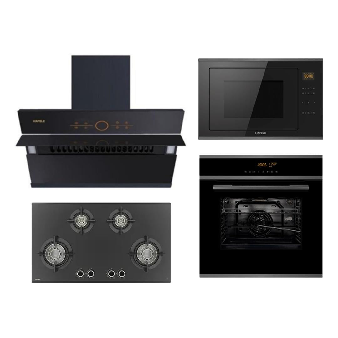 Hafele Chimney + Hob + Oven + Microwave Combo HACHOM-45