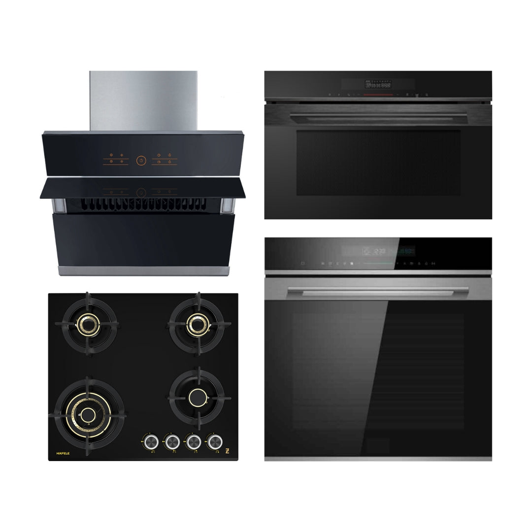 Hafele Chimney + Hob + Oven + Microwave Combo HACHOM-84