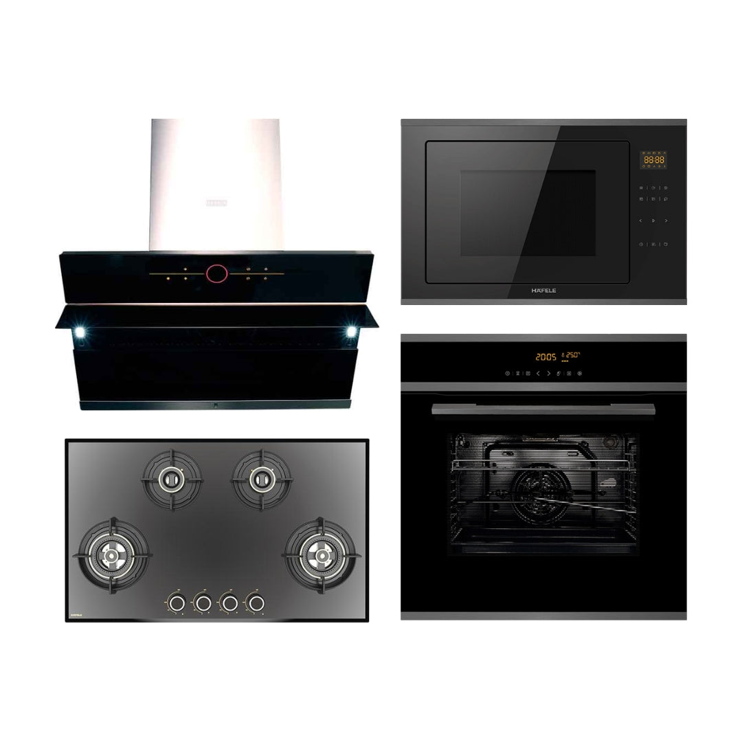 Hafele Chimney + Hob + Oven + Microwave Combo HACHOM-96