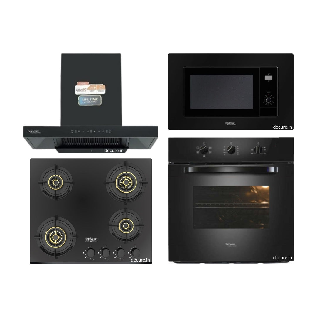 Hindware Chimney + Hob + Oven + Microwave Combo HICHOM-04