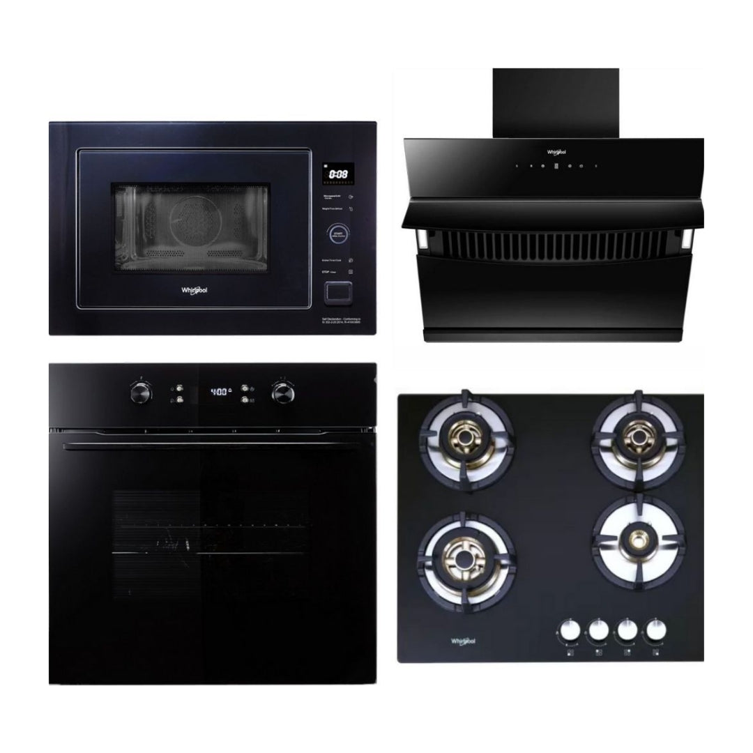 Whirlpool Chimney + Hob + Oven + Microwave Combo WHCHOM-01