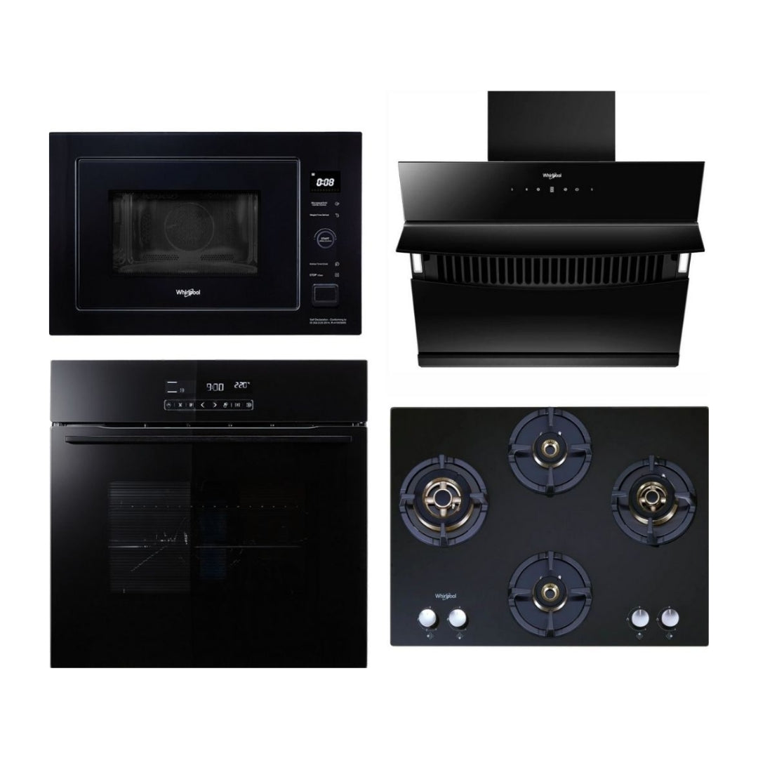 Whirlpool Chimney + Hob + Oven + Microwave Combo WHCHOM-02