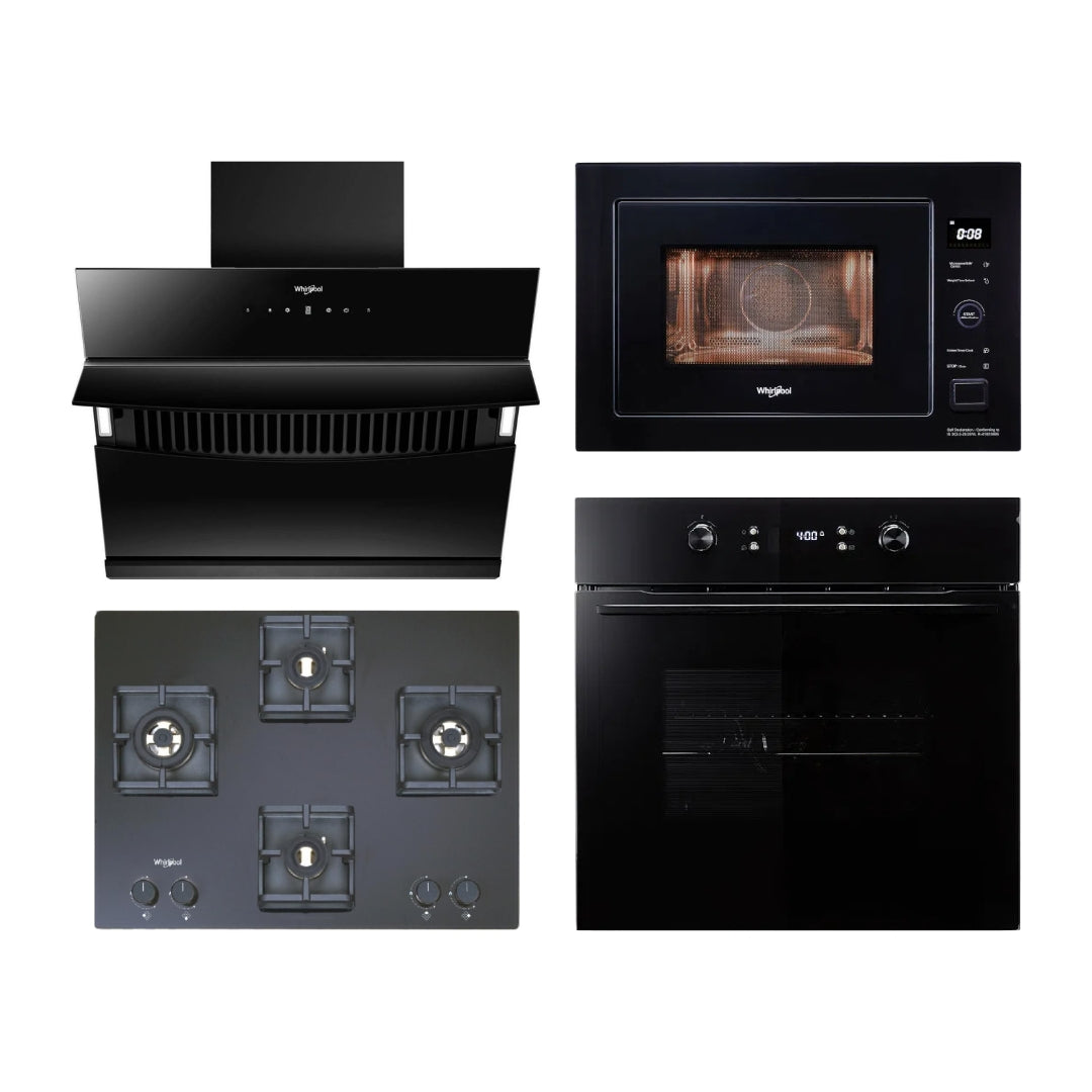 Whirlpool Chimney + Hob + Oven + Microwave Combo WHCHOM-08