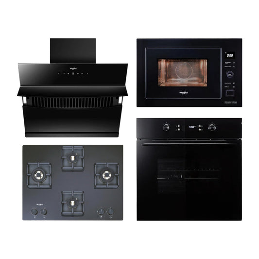 Whirlpool Chimney + Hob + Oven + Microwave Combo WHCHOM-08