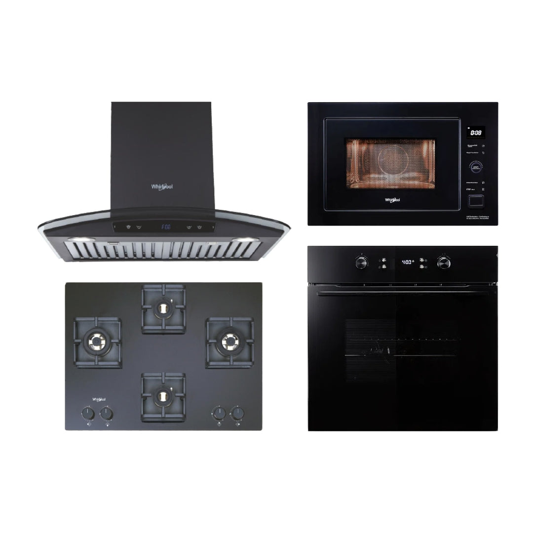 Whirlpool Chimney + Hob + Oven + Microwave Combo WHCHOM-09