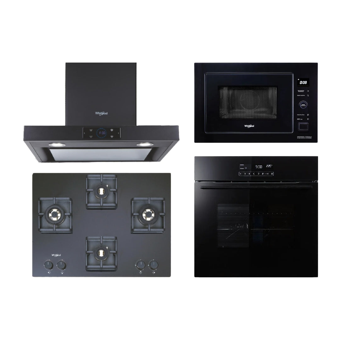 Whirlpool Chimney + Hob + Oven + Microwave Combo WHCHOM-10