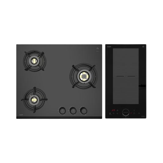 Kaff 60 cm 3 Burner Hob Ashford ASF 603 + Kaff 2 Zones Induction Hob IND 32