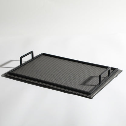 Majestic Grey Leather Classic Decorative Tray