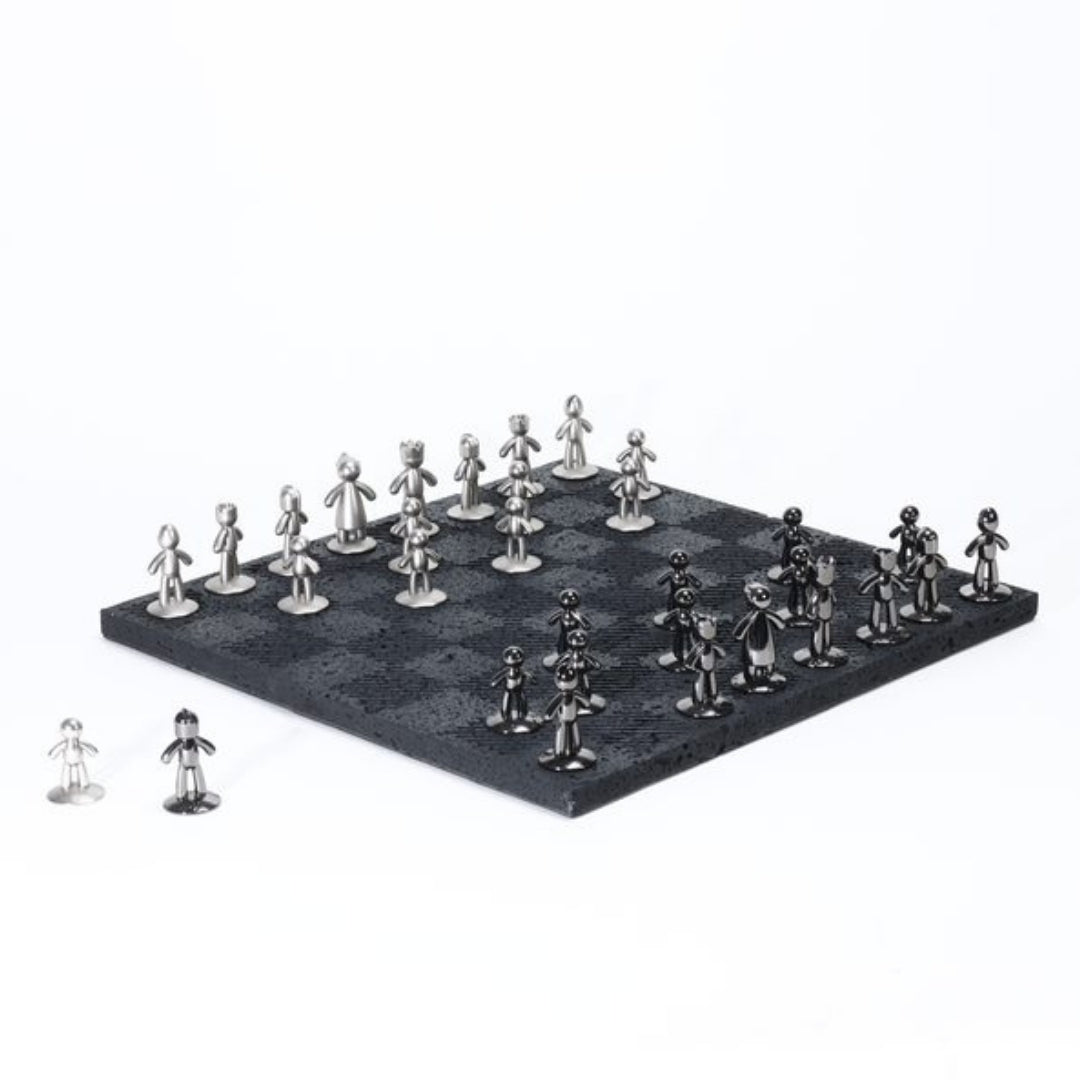 Onyx Grace Alloy Gemstone Chessboard