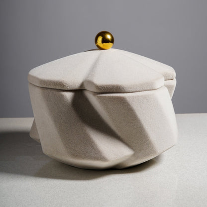 Refined Beige Resin File Coating Storage Jar