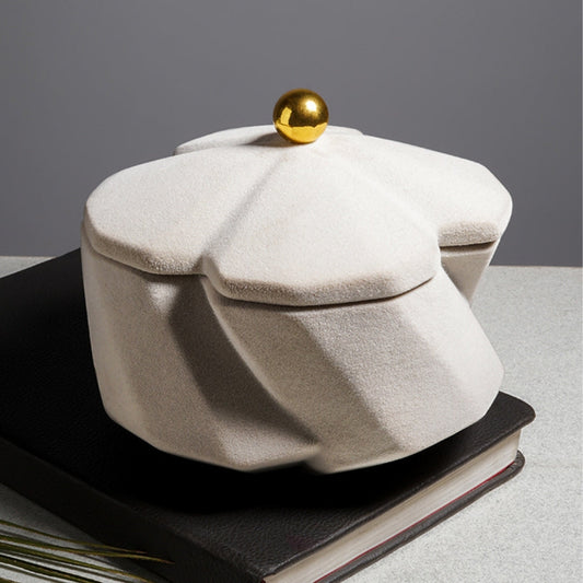 Refined Beige Resin File Coating Storage Jar