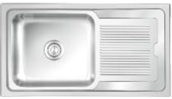 Nirali Stainless Steel Sink Rectangular Straight Range ORRA Ultra Medium (34 x 20 inches ) - Satin