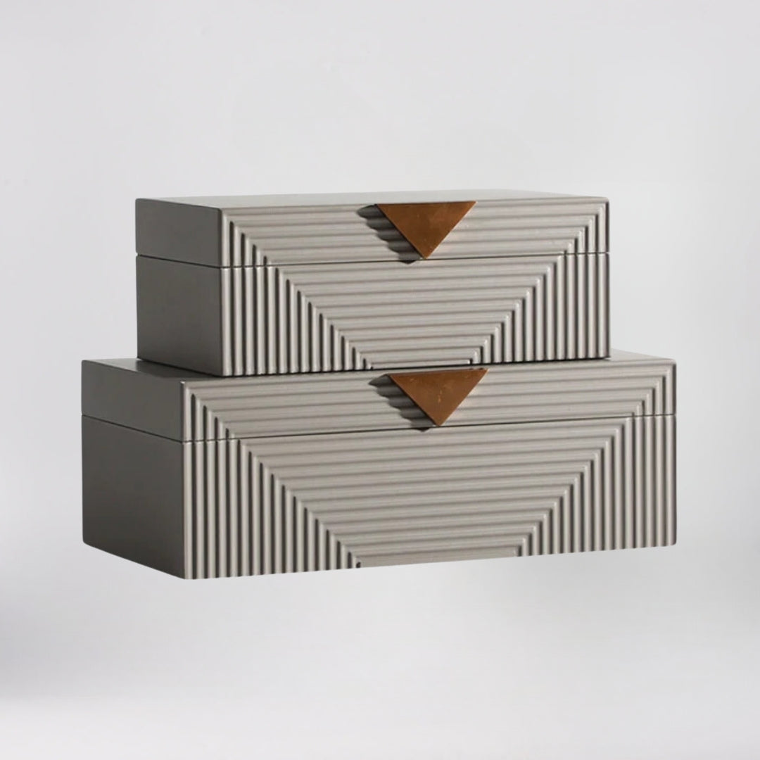 Inox Grey Color Box The Sleek Grey Resin and Metal Storage Box only on Decure.in