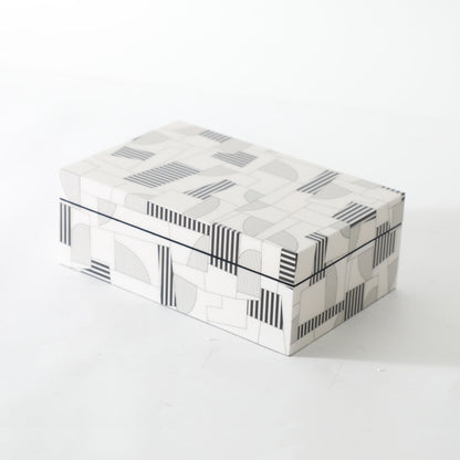 Versatile Black & White MDF Storage Box