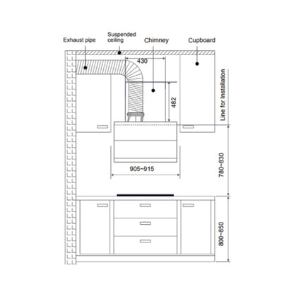 Hafele 90 cm Wall Mounted Chimney AELLA 90 + Hafele 78 cm 4 Burner Hob Altius Series ALTIUS FS 480