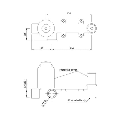 Jaquar Wall Mount Basin Mixer Valve Allied ALD-CHR-235NPSO - Chrome