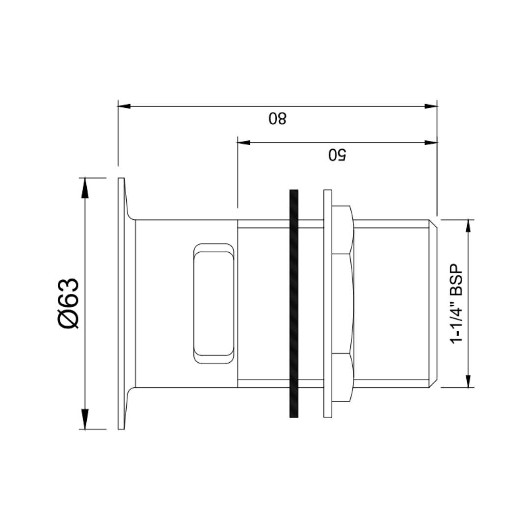 Jaquar 3 inches Regular Waste Coupling ALD 709 - Graphite