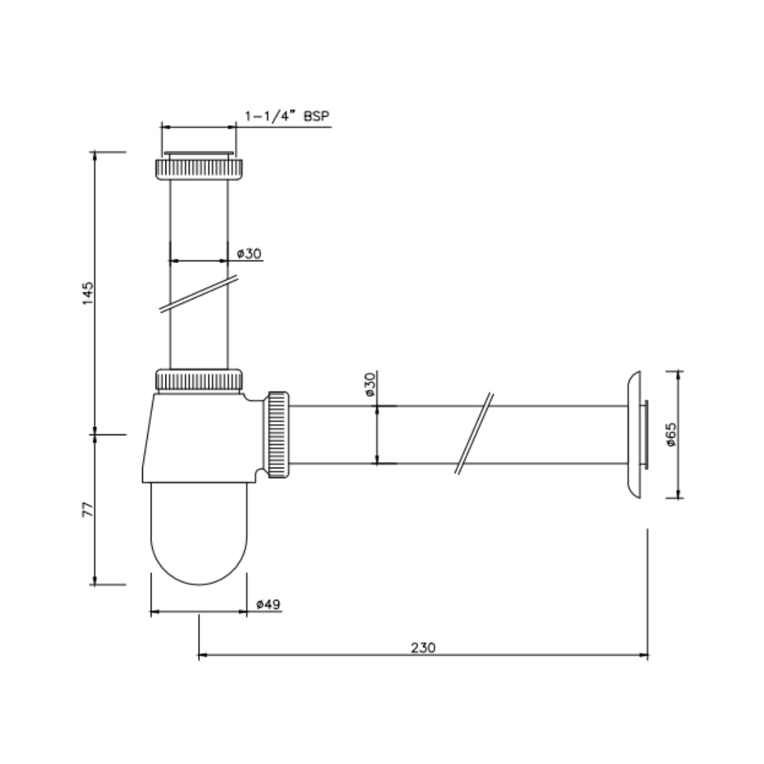 Essco 7 Inch Bottle Trap Allied ALE-CHR-773ML190X125 - Chrome