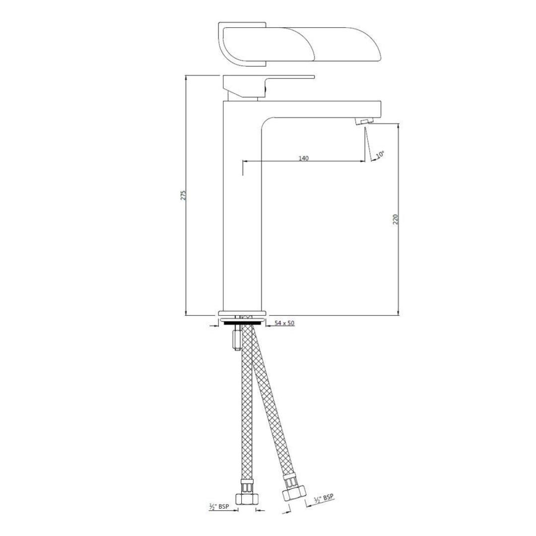 Jaquar Table Mounted Tall Boy Basin Mixer Alive ALI-BLM-85005B - Black Matt