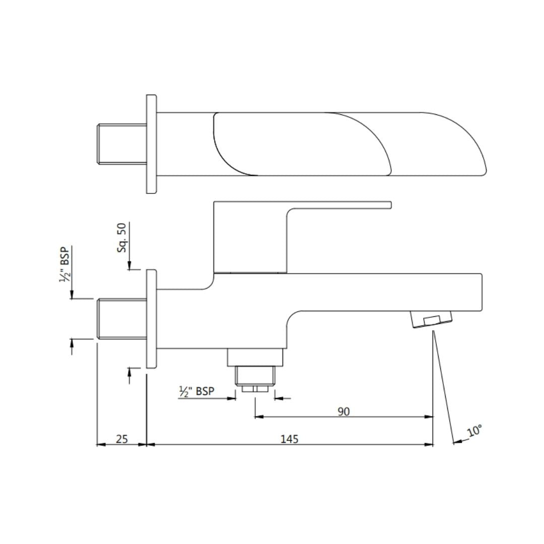 Jaquar WC Area 2 Way Bib Tap Alive ALI-GLD-85041 - Full Gold