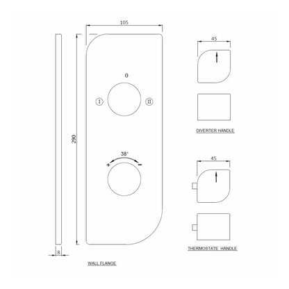 Jaquar 2 Way Thermostatic Diverter Alive ALI-WHM-85681 Normal Flow - White Matt Finish