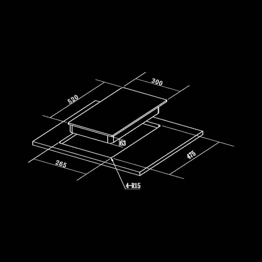 Hafele 30 cm 1 Burner Hob Altius Series ALTIUS FS 130