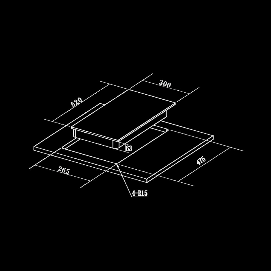 Hafele 30 cm 2 Burner Hob Altius Series ALTIUS FS 230