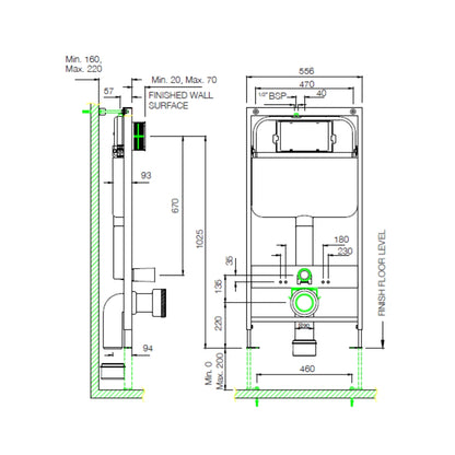 Artize Pneumatic Concealed Floor Mounted Cistern Full Frame APC-WHT-5012500FSAF - White