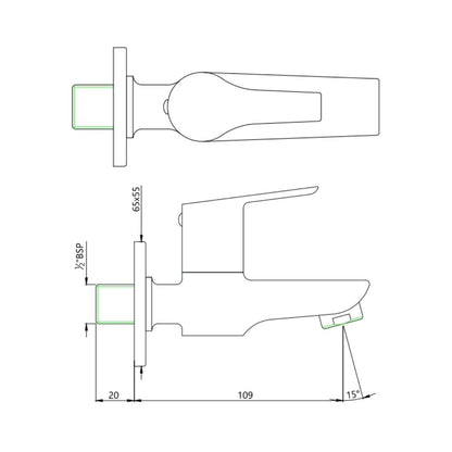 Essco WC Area Bib Tap Aspire APR-CHR-101037 - Chrome
