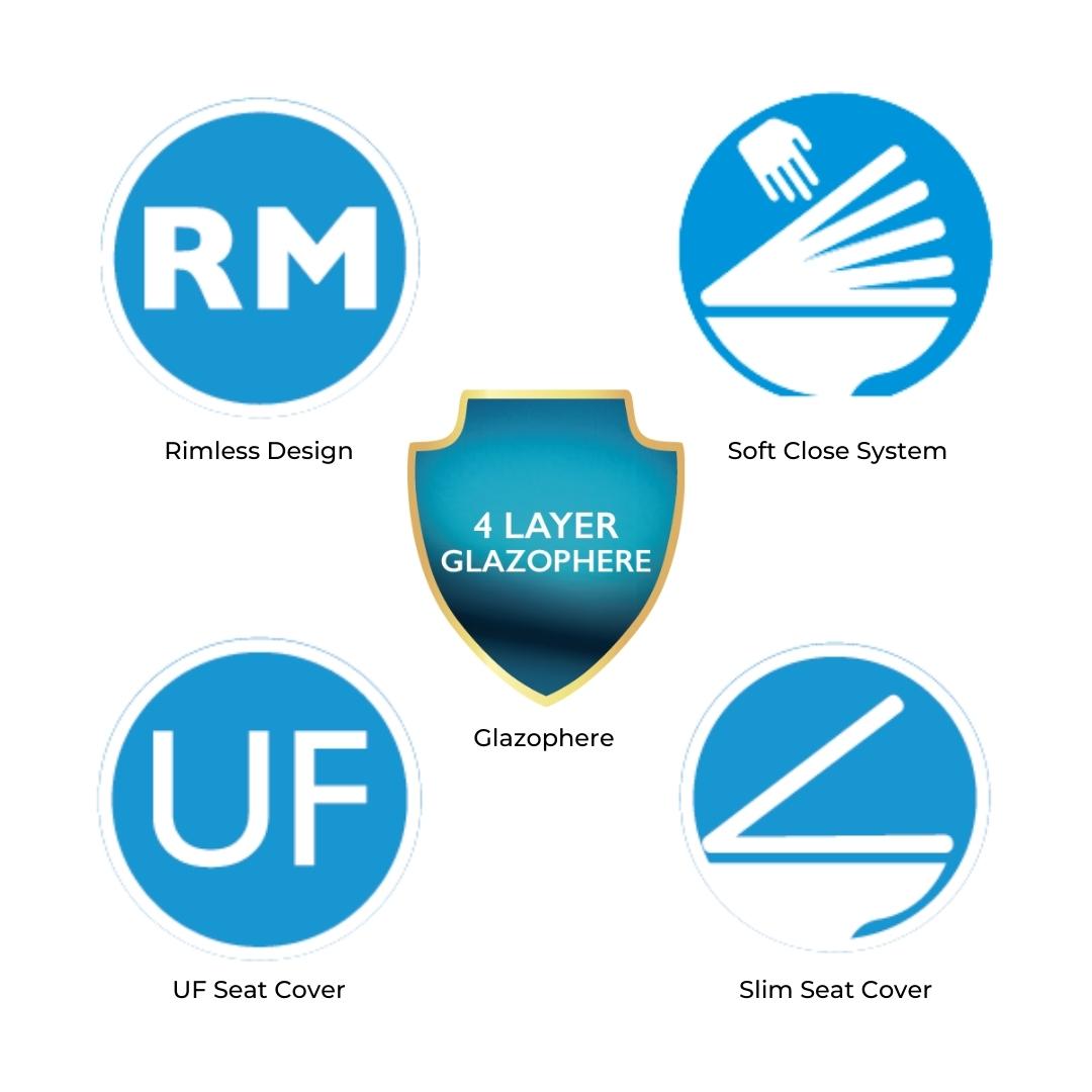 Parryware Floor Mounted White 1 Piece WC Aquiline AQUILINE C8919 with P-Trap