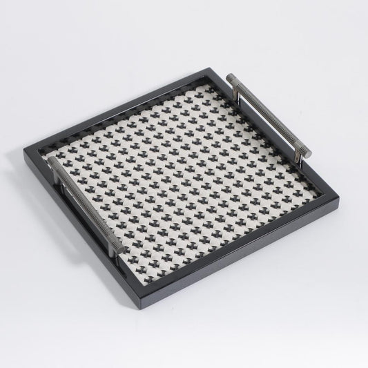 Chic Noir & Blanc with Gunmetal Accents Decorative Tray