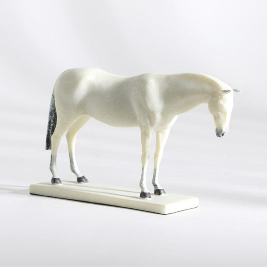Equine Elegance Ivory Resin Horse Sculpture